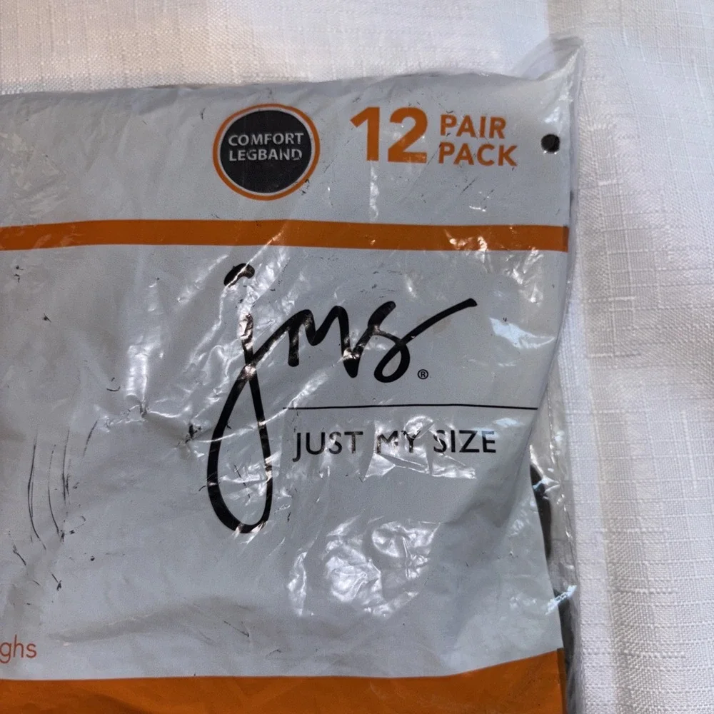 Vintage Just My Size Knee Highs Leggs Pantyhose 12 Pr Size QT Off Black 74 NEW